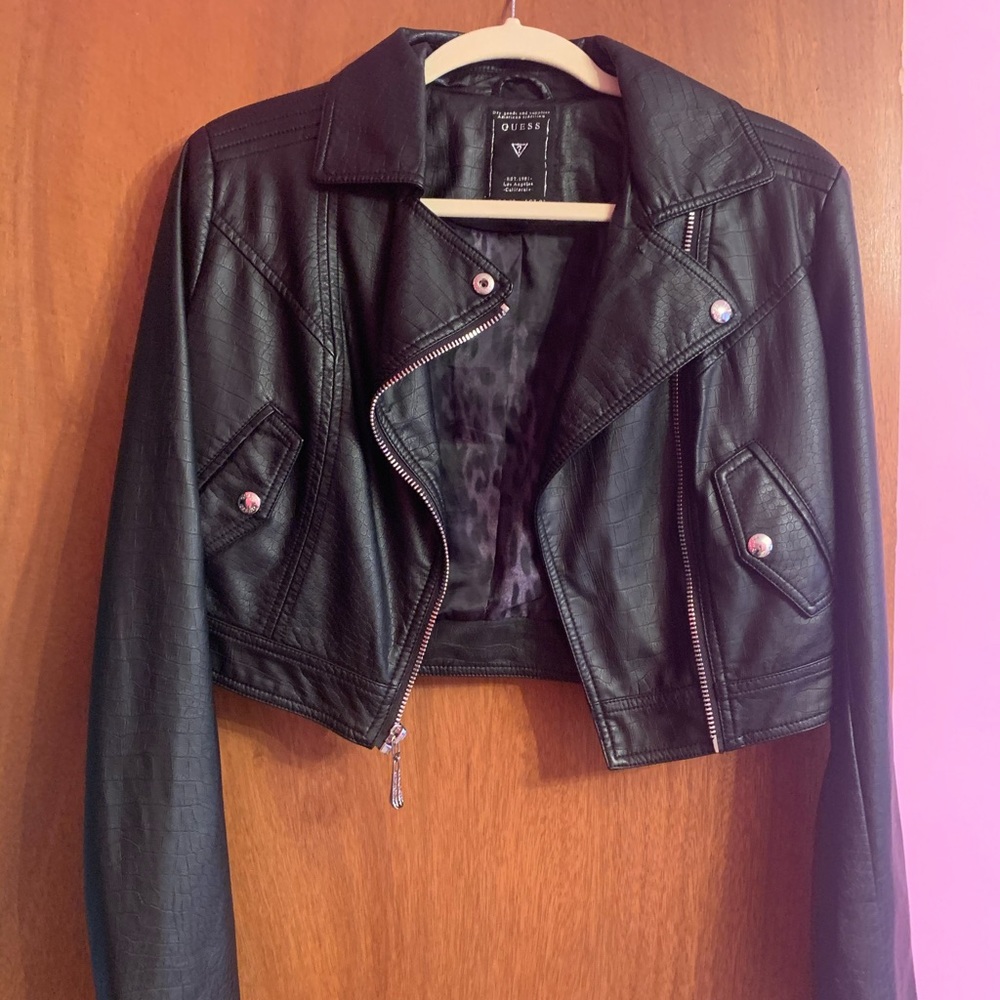 Guess Cropped leather jacket